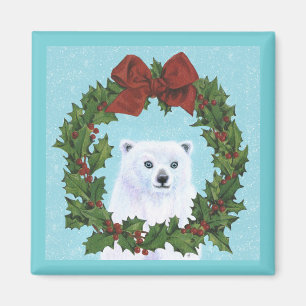 Imã Magneta de neve de Natal do Urso Polar Bonito