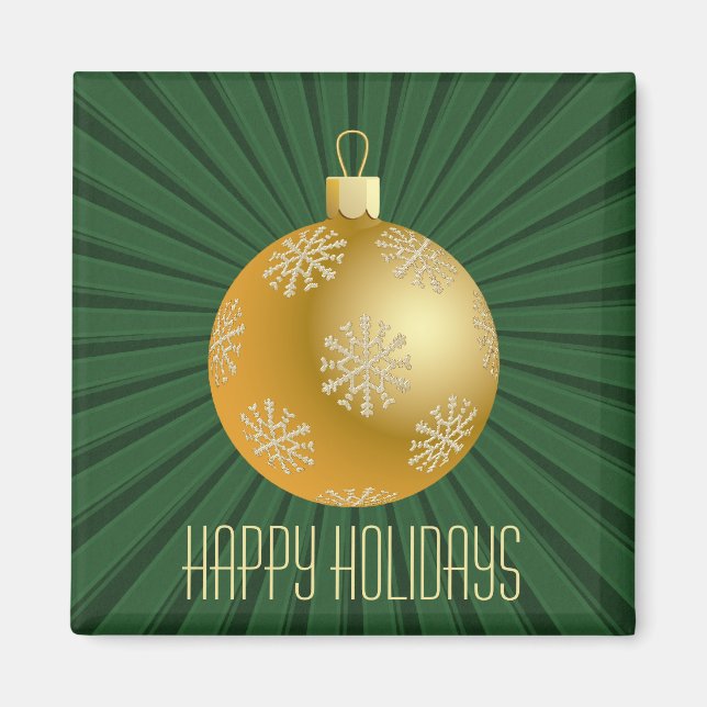 Imã Magneta de Ornamento de Stripes de Starburst, Verd (Frente)