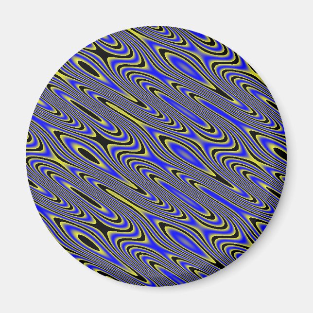 Imã Magneta de padrão suave azul e amarelo (Frente)