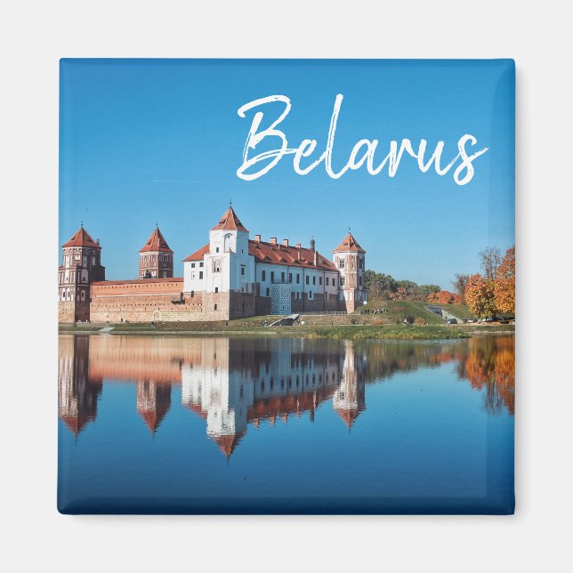 Imã Magneta de Paisagem do Castelo de Belarus Mir (Frente)