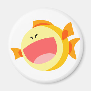 Imã Magneta de Peixe de Cartoon Feliz e Bonita