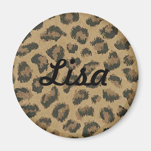 Imã Magneta de Pele-Leopardo Personalizada (Frente)