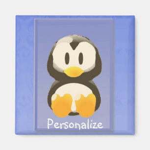 Imã Magneta de pinguim azul