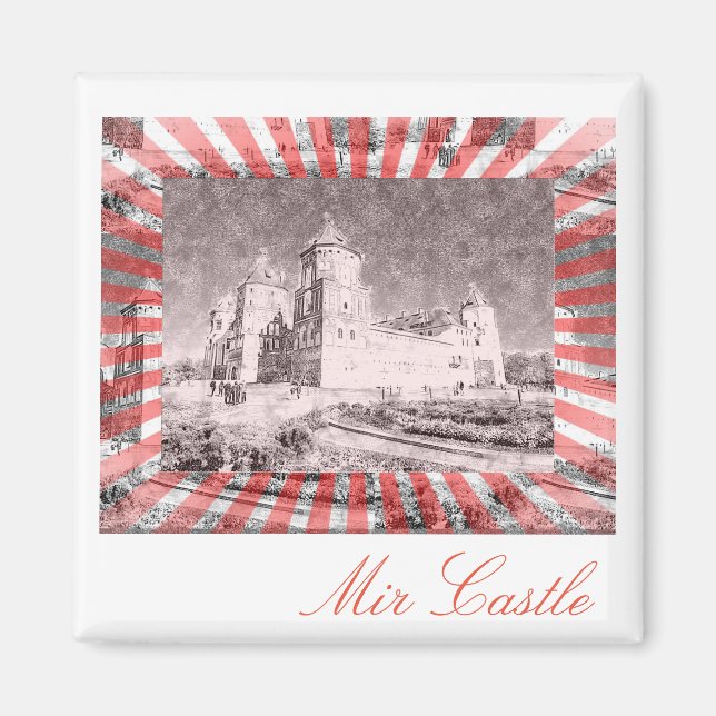 Imã Magneta de pintura do Castelo de Belarus Mir (Frente)