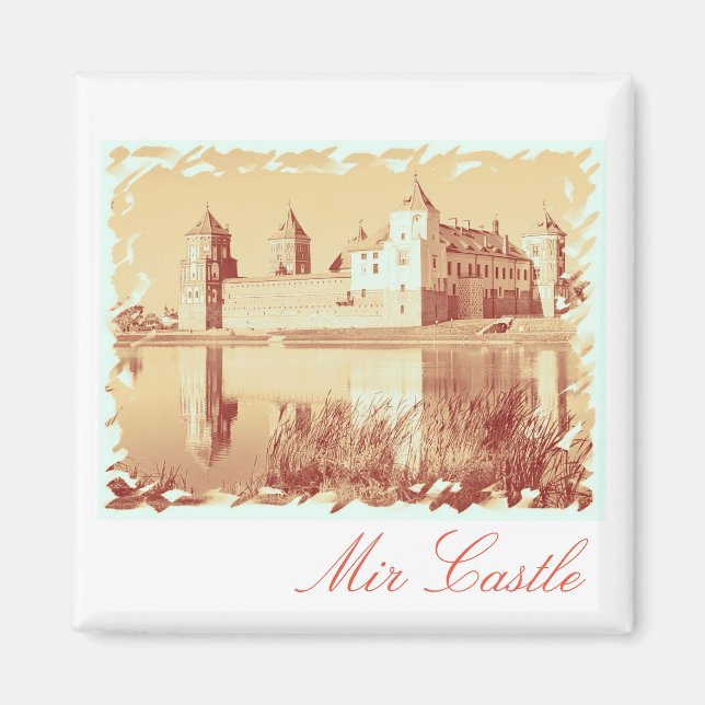 Imã Magneta de pintura do Castelo de Belarus Mir (Frente)