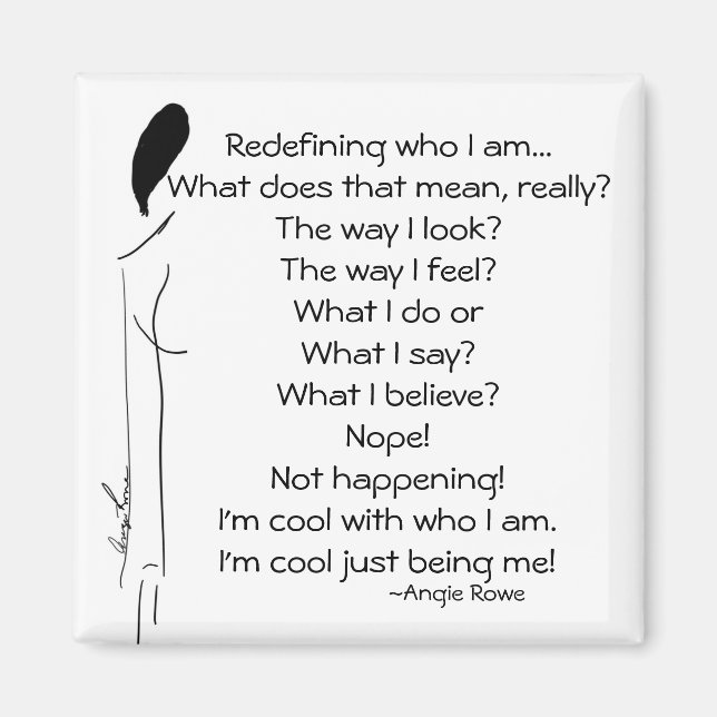 Imã Magneta de Poesia Quadrada de 2 Polegadas (Frente)