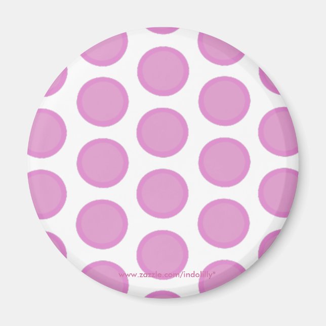 Imã Magneta de Polkadots Rosa (Frente)