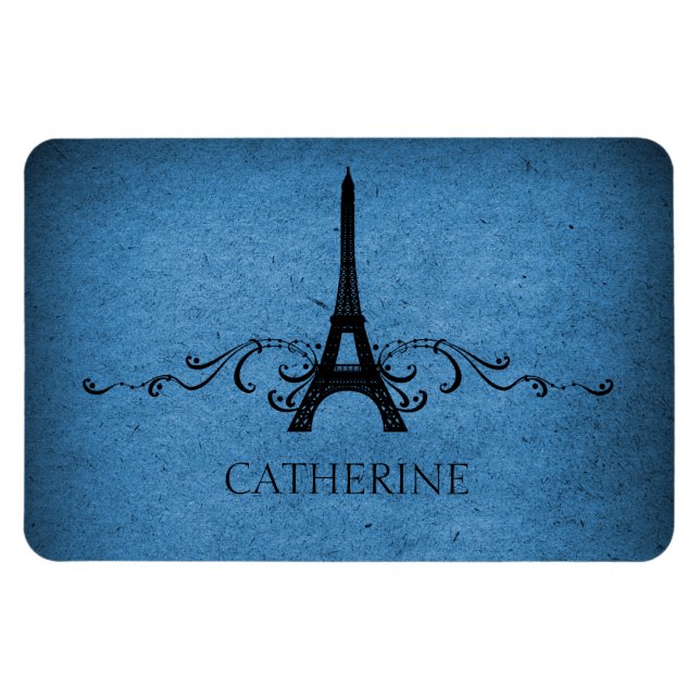 Ímã Magneta de pré-pago francês para flores, azul (Horizontal)