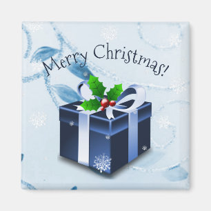 Imã Magneta de presente de Natal azul