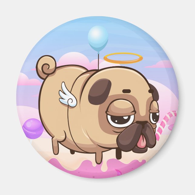 Imã Magneta de Pug Cuja Gama (Frente)