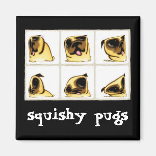 Imã Magneta de Pugs Squishy