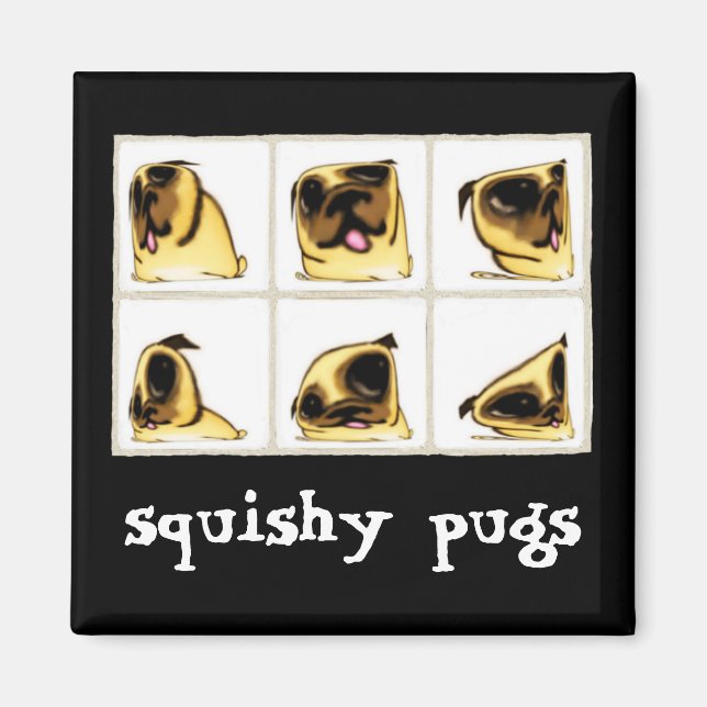 Imã Magneta de Pugs Squishy (Frente)