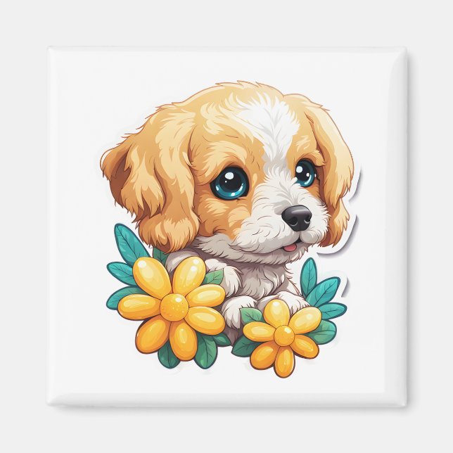 Imã Magneta de puppy cúbica (Frente)