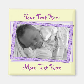 Imã Magneta de quadros polkadot púrpura e amarela