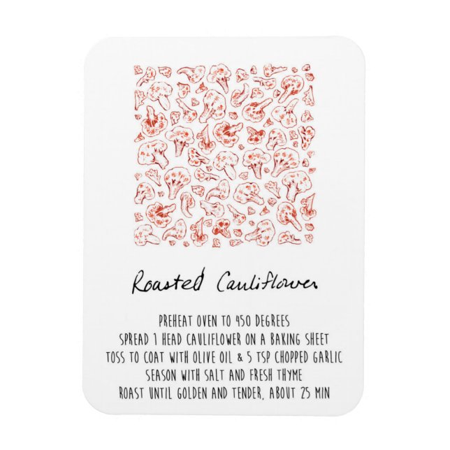 Ímã Magneta de receita da couve-flor torrada (Vertical)