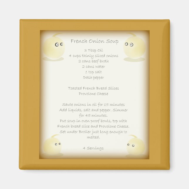 Imã Magneta de receita de cebola francesa (Frente)