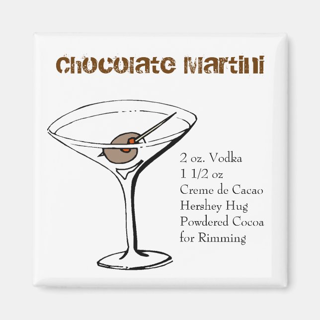 Imã Magneta de receita de chocolate Martini (Frente)