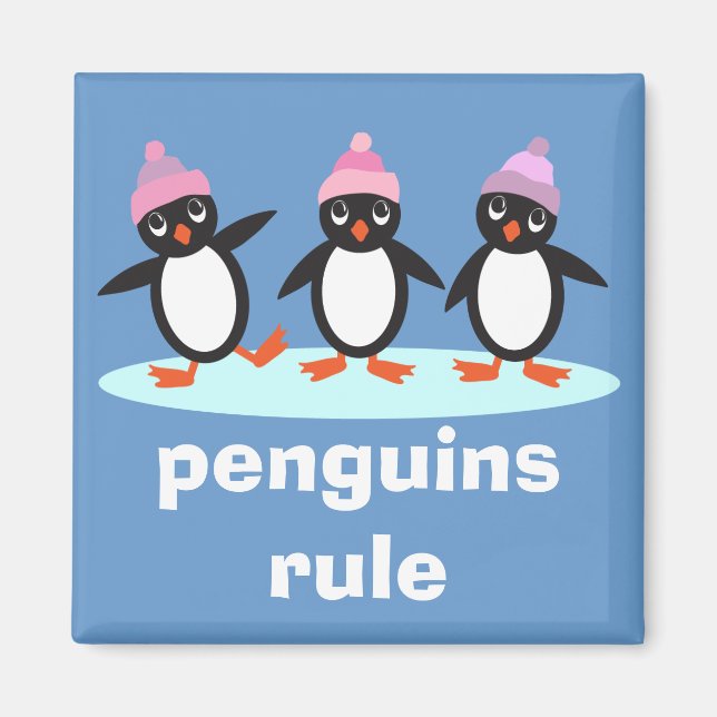 Imã Magneta de Regras de Pinguins (Frente)