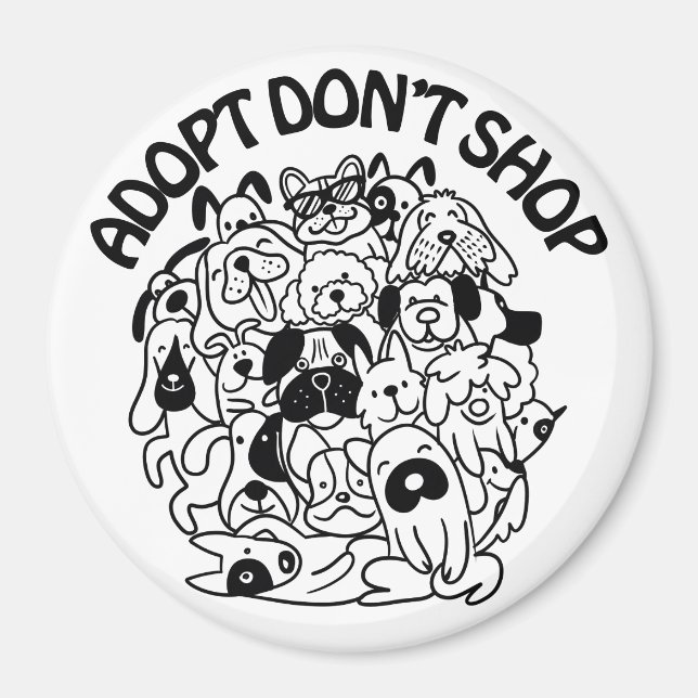 Imã Magneta de resgate de adoção de cães (Frente)