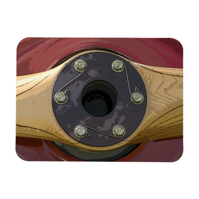 Ímã Magneta de retângulo do avião em madeira (Horizontal)