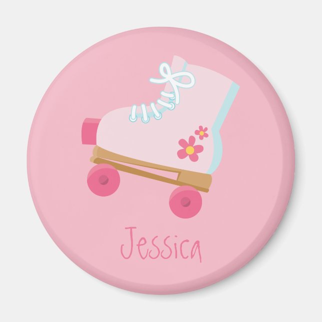 Imã Magneta de Rollerskates Rosa (Frente)