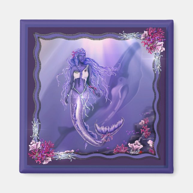 Imã Magneta de Sereia do Oceano Roxo (Frente)
