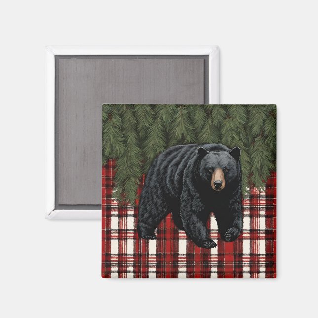 Imã Magneta de silhueta do urso preto (Front/Back)