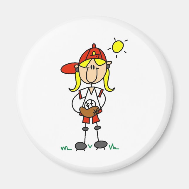 Imã Magneta de Softball Girl (Frente)