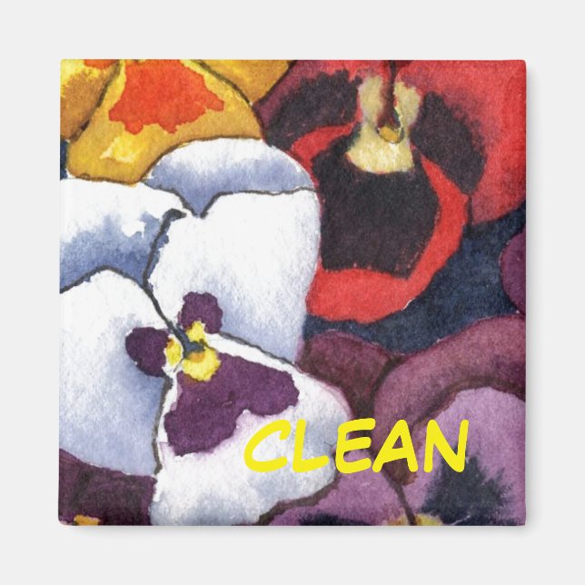 Imã Magneta de status da lavadora de louça limpa "Pans (Frente)