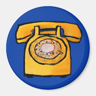 Imã Magneta de Telefone Rotativo Amarelo
