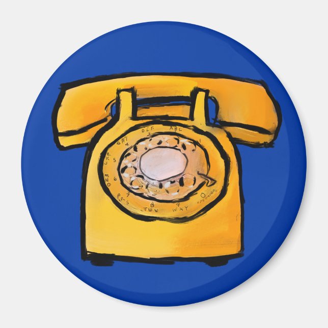 Imã Magneta de Telefone Rotativo Amarelo (Frente)