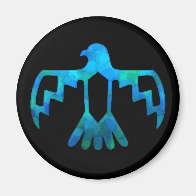Imã Magneta de Thunderbird Verde Azul (Frente)