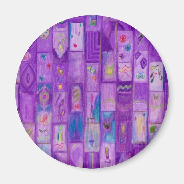 Imã Magneta de Tijolos Púrpuros Suaves (Frente)