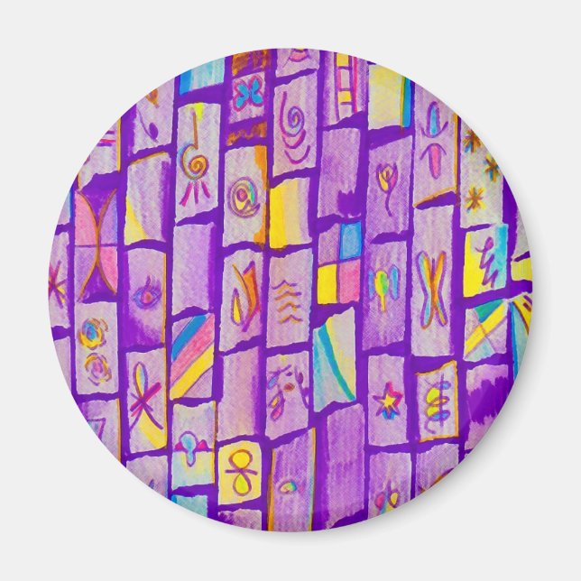 Imã Magneta de Tijolos Roxos (Frente)