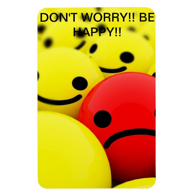 Ímã Magneta de um rosto triste no meio de rostos feliz (Vertical)