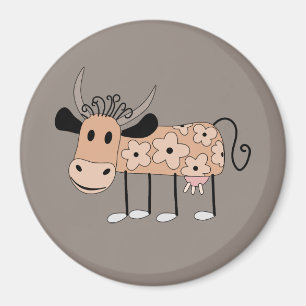 Imã Magneta de Vaca ilustrada em Cute