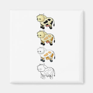 Imã Magneta de vacas leiteiras de desenho animado