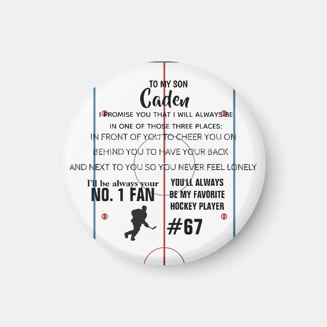 Imã Magneta de VENTILADOR DE Hóquei Personalizado NO.1 (Frente)