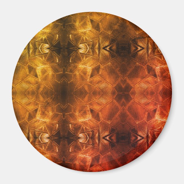 Imã Magneta de Vidro Elegante Dourada de Red Sheen Tex (Frente)