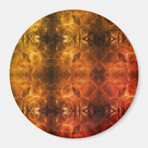 Imã Magneta de Vidro Elegante Dourado Vermelho