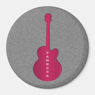 Imã Magneta de violão riscado, rosa-quente