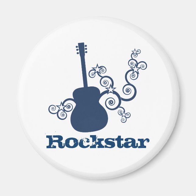 Imã Magneta de violão Rockstar, Royal Blue (Frente)