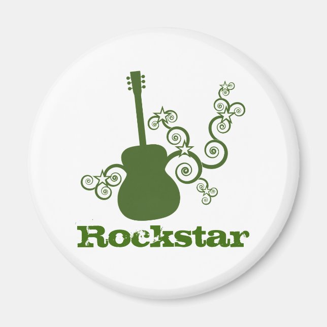 Imã Magneta de violão Rockstar, verde (Frente)