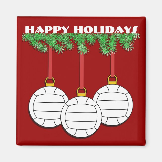 Imã Magneta de Voleibol de Natal (Frente)