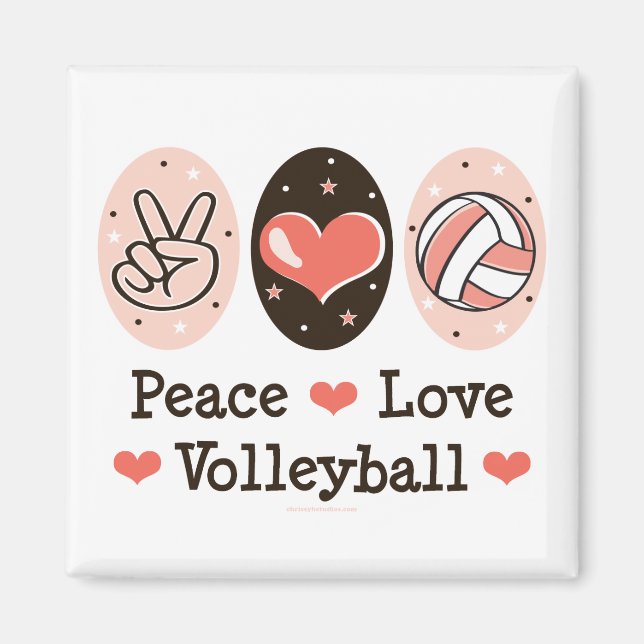 Imã Magneta de Voleibol Peace Love (Frente)