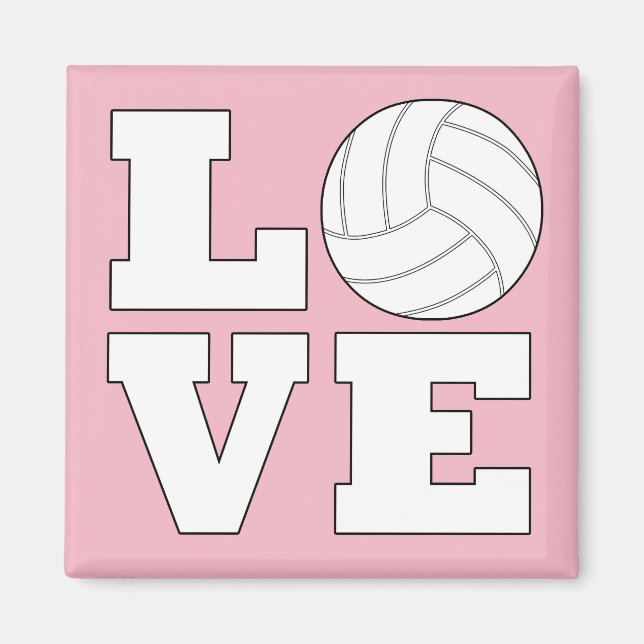 Imã Magneta de Voleibol Personalizado Com Amor (Frente)
