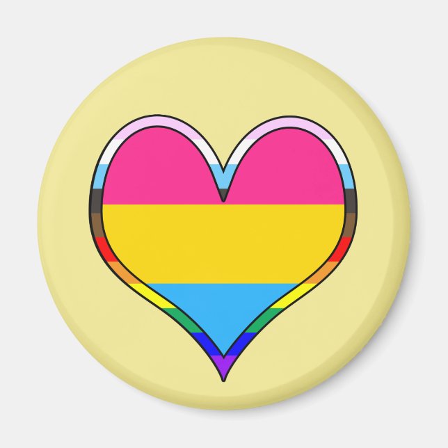 Imã Magneta do coração do Pan Pride (Frente)