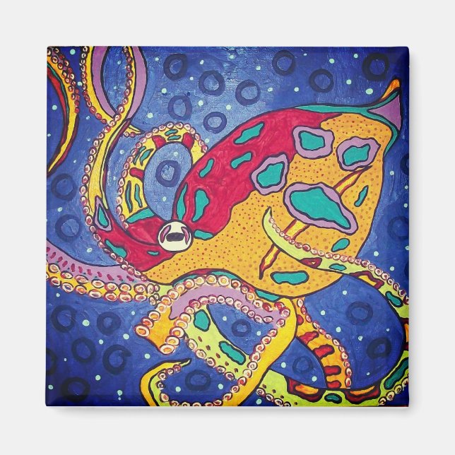 Imã Magneta do refrigerador octopus (Frente)