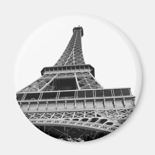 Imã Magneta Eiffel em preto e branco (Frente)
