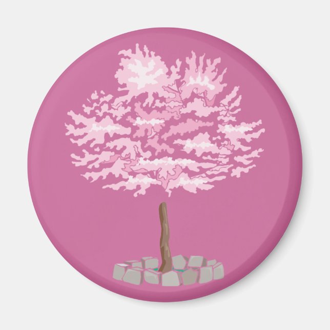 Imã Magneta Elegante de Flor de Cereja (Frente)